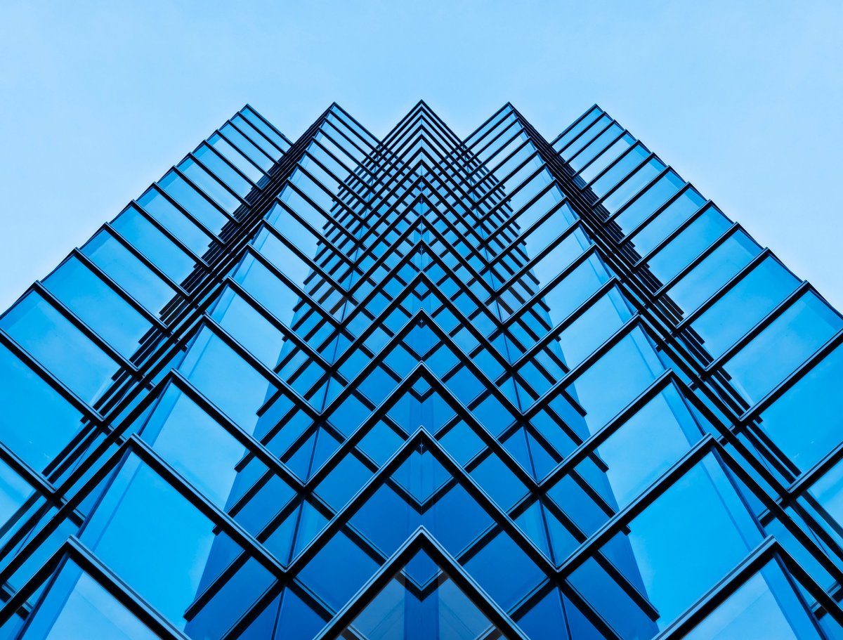 Architecture details glass wall modern building exterior